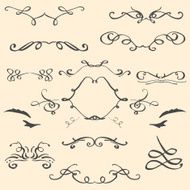 Curlicues vintage ornament vector illustration N2