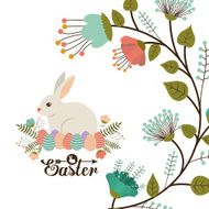 Happy easter card design vector illustration