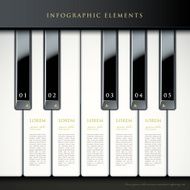 3d piano keys infographic elements N2