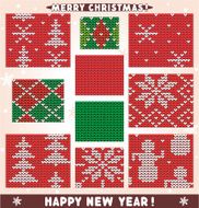 Seamless knitted patterns Christmas collection