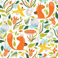 seamless pattern with the cute squirrels N2