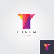 abstract multicolored letter t logo element for business