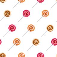 Assorted lollipop spiral candies seamless background