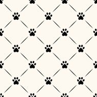 Seamless animal pattern of paw footprint