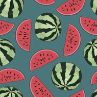 Seamless background with watermelon