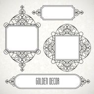 Vector decorative line art frames in Eastern style
