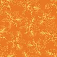 Orange floral pattern Vector illustration N2