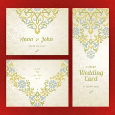 Vintage ornate cards in oriental style