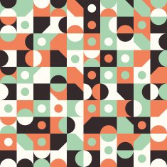 Seamless pattern with circles and semicircles N2