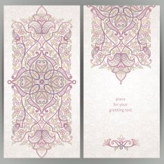Vintage ornate cards in oriental style N4