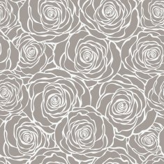 Art Deco floral seamless pattern with roses N2