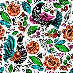 Folk painting seamless