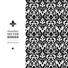 Vector seamless border in Victorian style N6