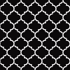 black and white quatrefoil pattern