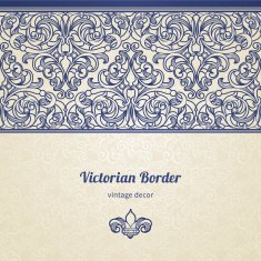Vector seamless border in Victorian style N7