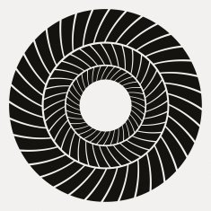 Paper with black and white circular geometric pattern