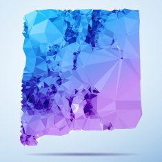 New Mexico Polygon Triangle Map Blue
