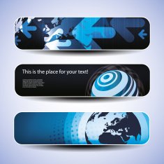 Vector Set of Three Header Designs N4