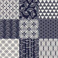 seamless japanese mesh and motif pattern N2
