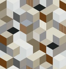 Optical cubes seamless pattern technology style vector backdrop