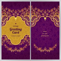 Vintage ornate cards in Eastern style