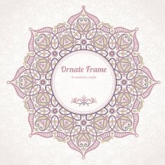 Filigree vector frame in Eastern style N2
