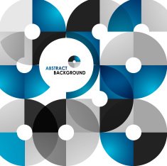 Vector blue and black circles background N2