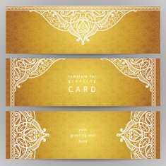 Vintage ornate cards in oriental style N7