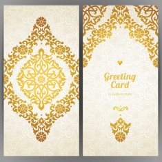 Vintage ornate cards in oriental style N9