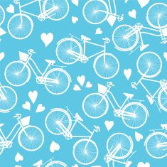 Retro His And Hers Bicycle Seamless pattern