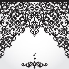 Vector seamless border in Victorian style N11