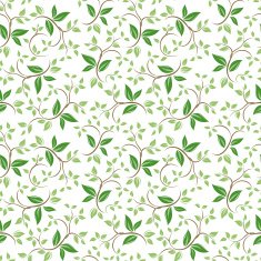 Seamless floral pattern with green leaves Vector illustration