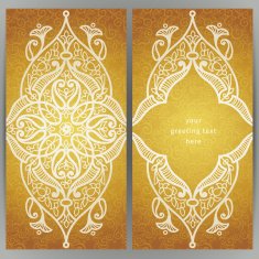 Vintage ornate cards in oriental style N10