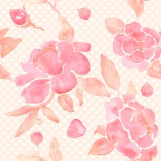 Watercolor seamless wallpaper with Peony flowers in vector N4