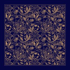Ornamental Paisley pattern design for pocket square textile silk shawl