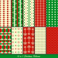 Christmas patterns collection set for making seamless wallpapers
