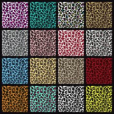 Set of leopard seamless patterns