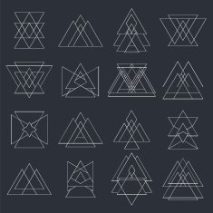 Collection of trendy geometric shapes Geometric icons