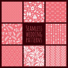 Set of seamless patterns for wedding decoration N2
