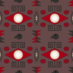 Aztec seamless pattern on brown background N2