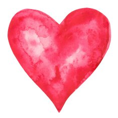 Watercolor red heart icon