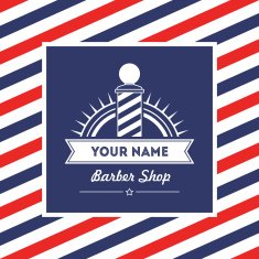 Hair salon barber shop sign and services design template N2
