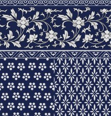 set of chinese seamless patterns and ornaments