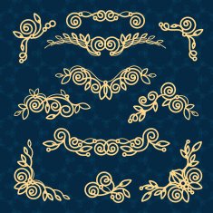 Vector line frame design elements ornament emblem