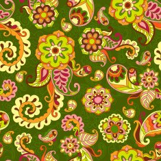 Turkish cucumber seamless pattern green