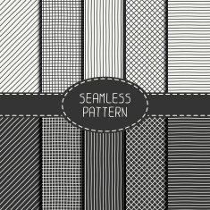 Seamless pattern set Hand drawn lines Doodle background Wrapping paper N2
