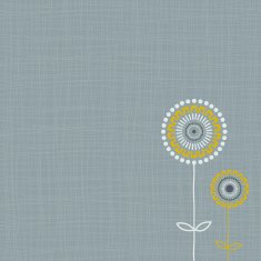 Retro background with lines and flowers