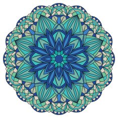 Colorful vector mandala in blue tones N2