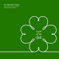 St Patrick's card with silhouette clover