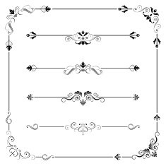 Vintage Vector Frame Border Divider Corner